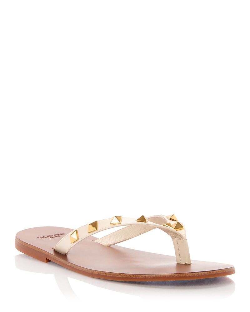 ヴァレンティノ レディース シューズ サンダル Valentino Garavani Womens Rockstud Thong Sandals Ivory アイボリー