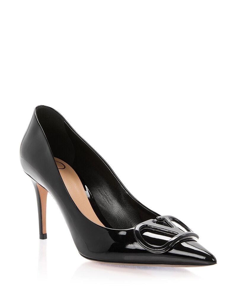 ヴァレンティノ レディース シューズ パンプス ロゴ Valentino Garavani Womens VLogo Pointed Pumps Black ブラック