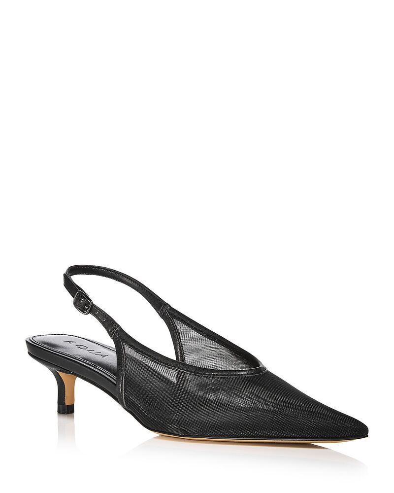 アクア レディース シューズ パンプス メッシュ AQUA Womens Kitie Mesh Slingback Pumps Exclusive Black Mesh ブラック
