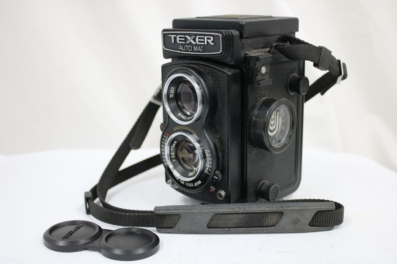 【返品保証】 Texer Auto Mat Twin Lens 75mm F3.5 二眼カメラ e14395