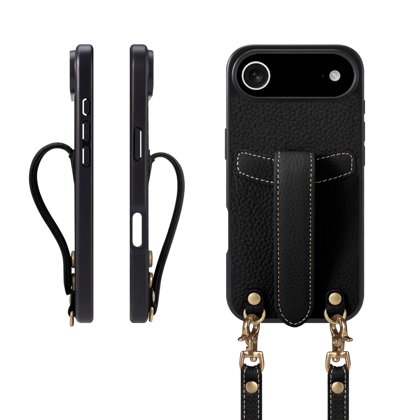 COGURE 互換 iPhone Air ケース 本革 ショルダー COPG ブラック