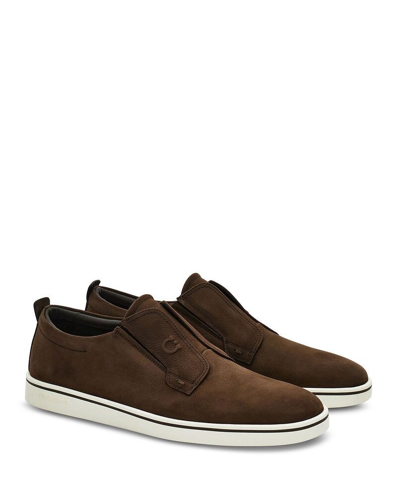 フェラガモ メンズ シューズ スニーカー レザー FERRAGAMO Mens Leather Slipon Sneakers Bark