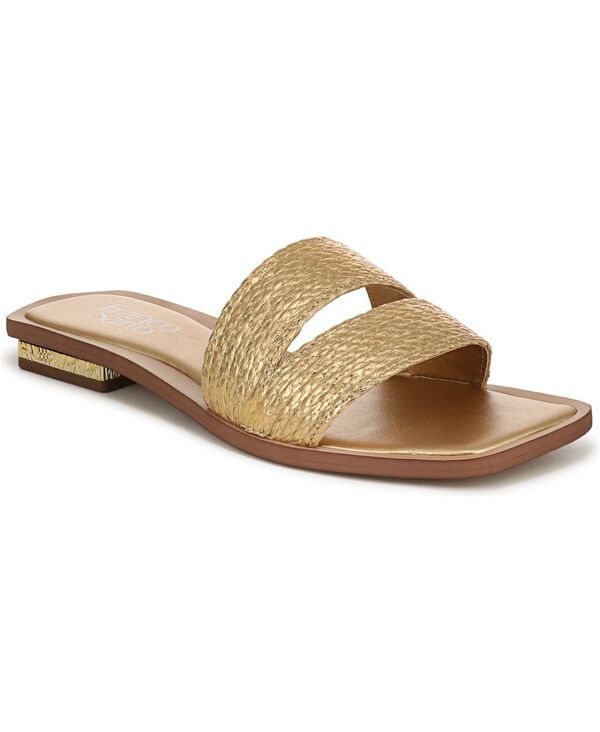 フランコサルト レディース シューズ サンダル Franco Sarto Womens Emilana Open Toe Slide Sandals Gold Metallic Faux Raffia