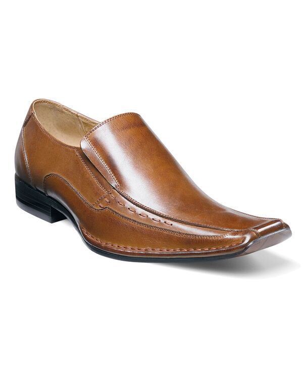 ステイシーアダムス メンズ シューズ スリッポン・ローファー レザー Stacy Adams Mens Templin Leather Bike Toe Loafers Cognac