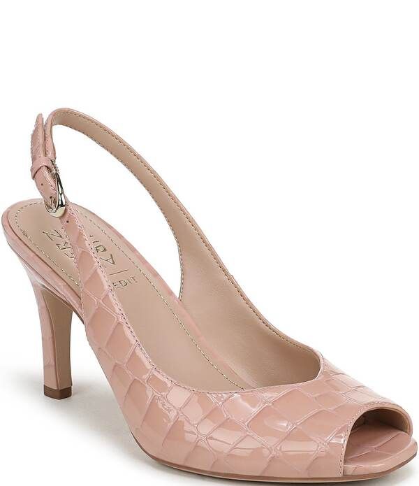 ナチュライザー レディース シューズ ヒール レザー Naturalizer Alexa Croco Embossed Leather Peep Toe Slingback Dress Heels P