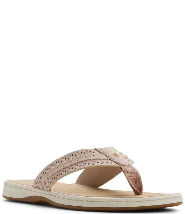 スペリー レディース シューズ サンダル レザー Sperry Womenseafish 3 Perforated Leather Flip Flops Light Pink ピンク