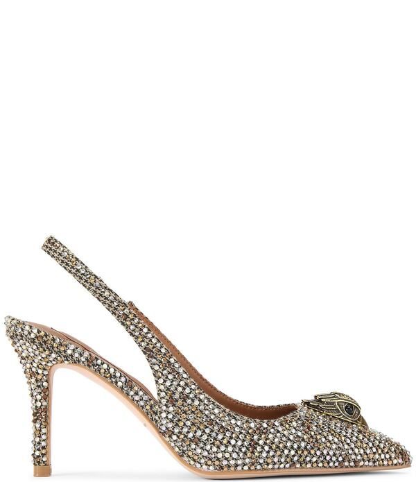 カートジェイガーロンドン レディース シューズ ヒール Kurt Geiger London Belgravia Houndstooth Crystal Embellished Slingback P