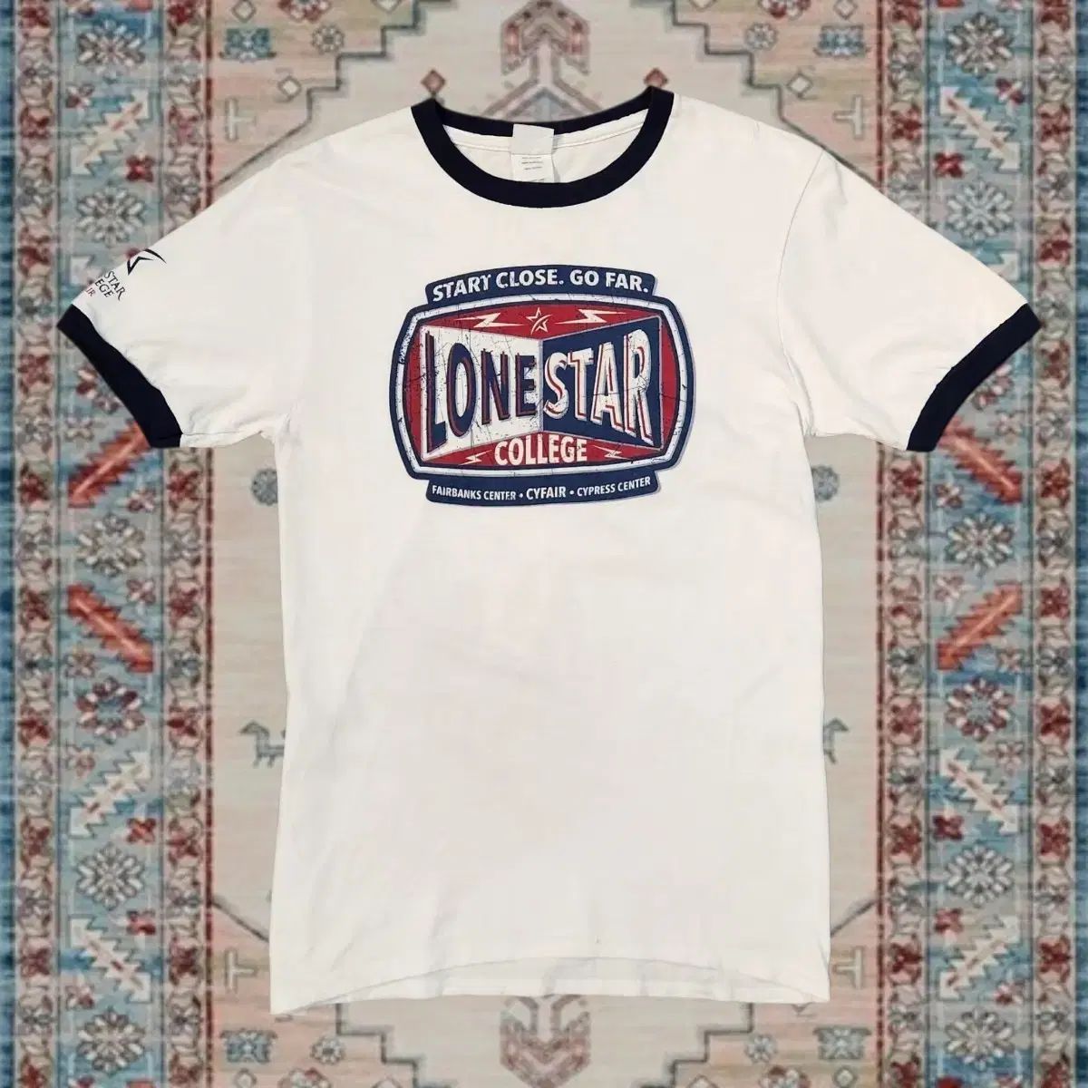 Port & Company ロンスター カレッジ ヴィンテージ リンガー Tシャツ S