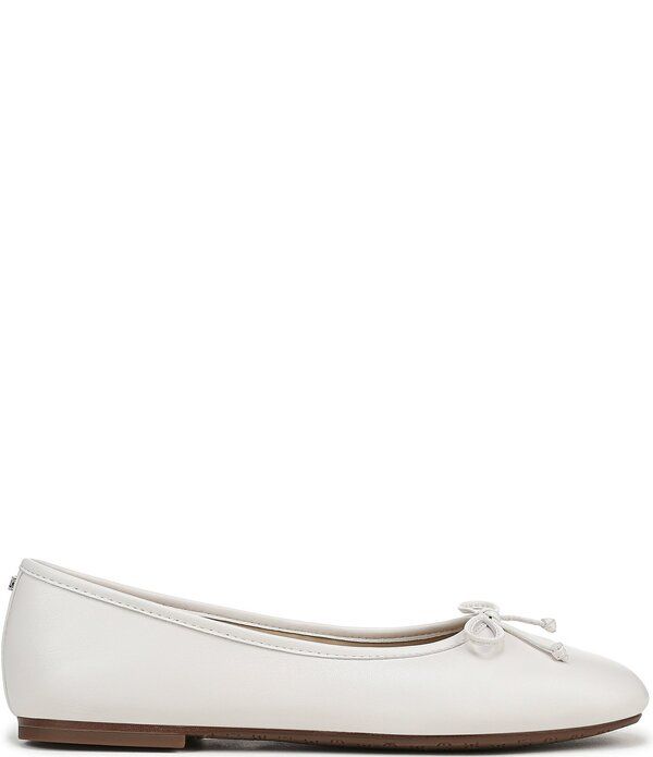サムエデルマン レディース シューズ パンプス レザー Sam Edelman Alie Leather Bow Detail Ballet Flats Bright White ホワイト
