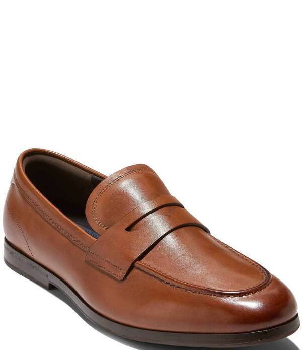 コールハーン メンズ シューズ スリッポン・ローファー Cole Haan Mens Wyeth Penny Loafers CH British TanDark Natural タン