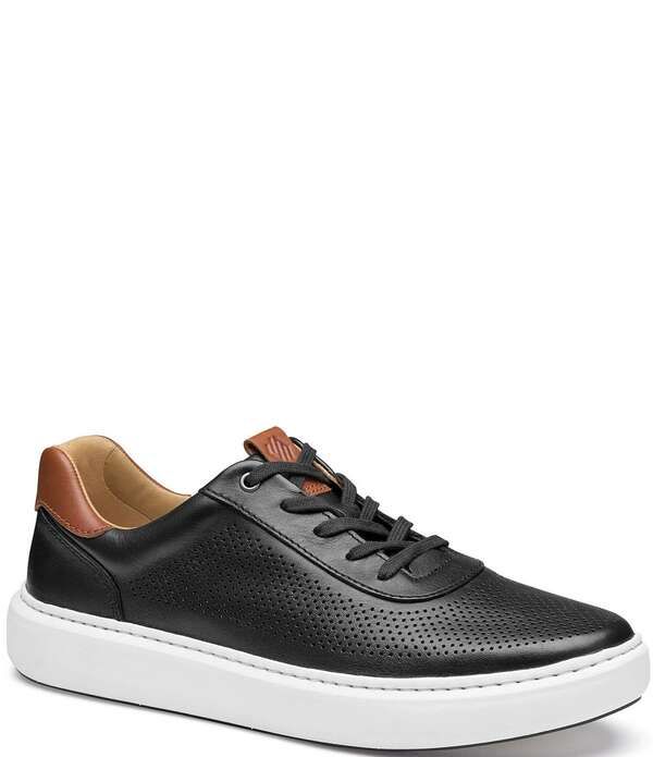 ジョンストンアンドマーフィー メンズ シューズ スニーカー レザー Johnston Murphy Mens Anders Perforated Leather UThroat Sneakers Bl