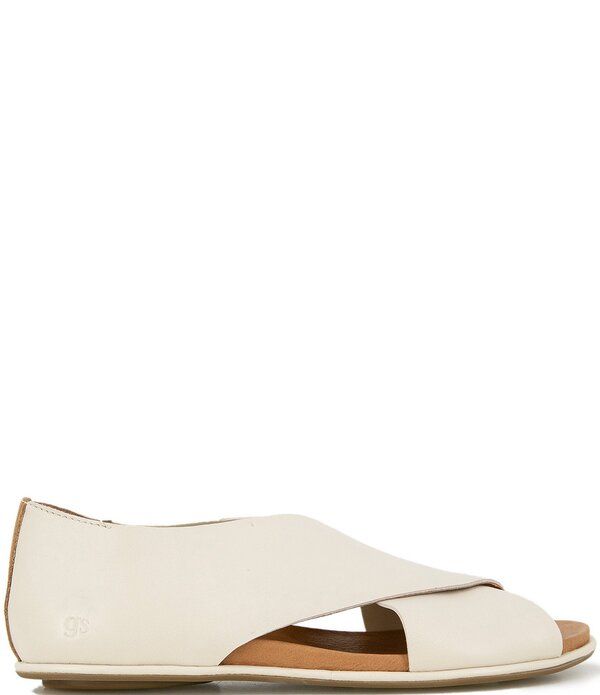 ジェントルソウルズ レディース シューズ パンプス サンダル レザー Gentle Souls Laniey Leather CrissCross Band Flat Sandalstone ストーン