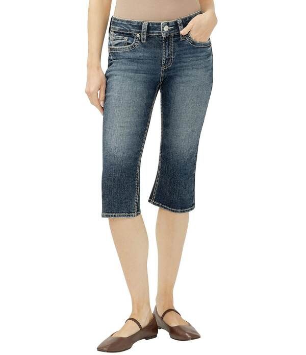 シルバー ジーンズ レディース ボトムス デニムパンツ キャップ Silver Jeans Co Suki Mid Rise Capri Jeans Blanche