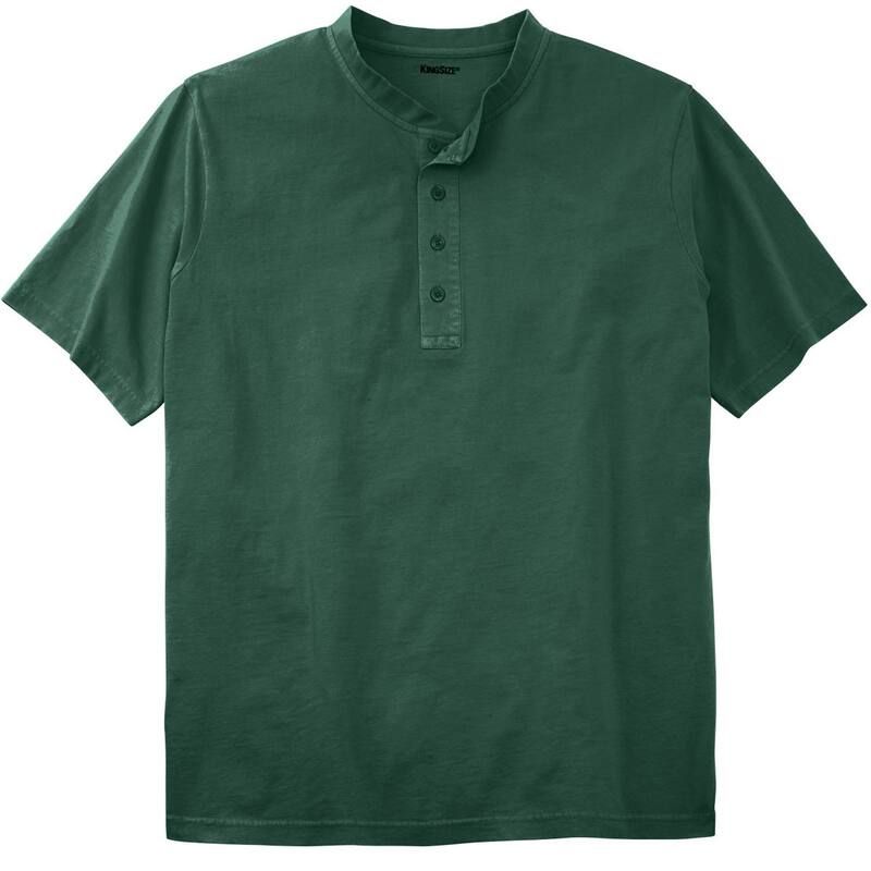 キングサイズ レディース トップス Tシャツ トール Kingsize Mens Big Tall Shrinkless Lightweight Henley Tshirt Hunter