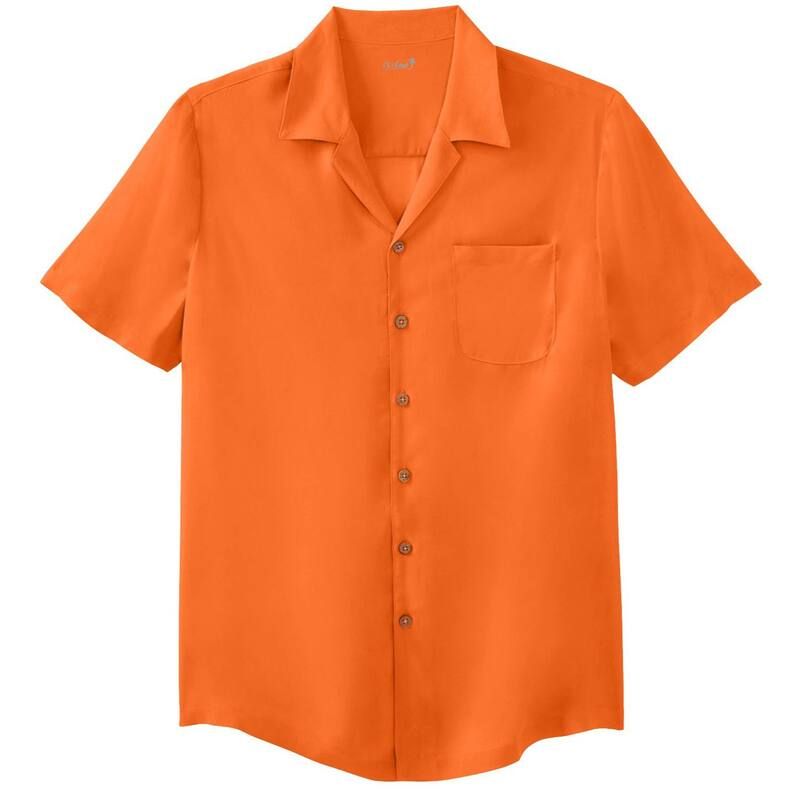 キングサイズ レディース トップス Tシャツ トール KingSize Mens Big Tall Solid Camp Shirt Bright Orange オレンジ