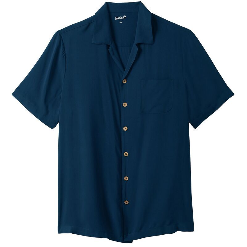 キングサイズ レディース トップス Tシャツ トール KingSize Mens Big Tall Solid Camp Shirt Navy ネイビー