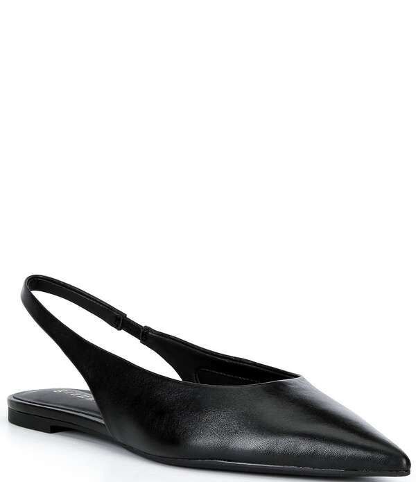 ジャンビニ レディース シューズ パンプス レザー Gianni Bini Stefon Leather Pointed Toe Slingback Dress Flats Black ブラック
