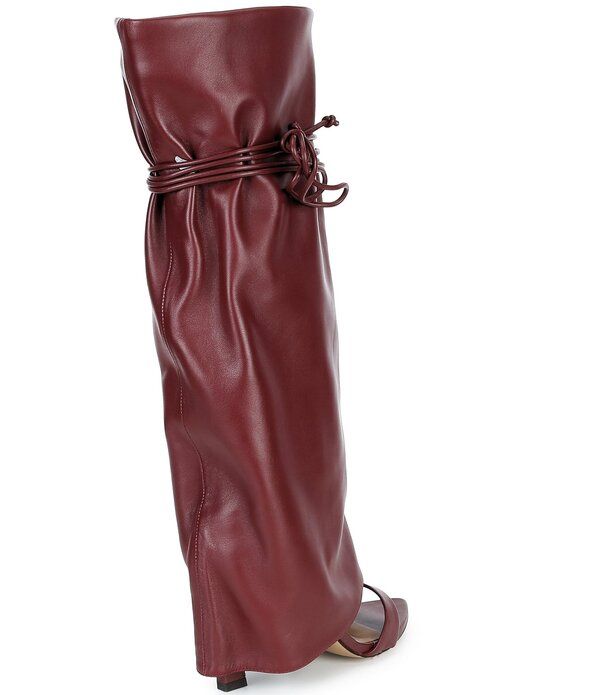 ジャンビニ レディース シューズ サンダル Gianni Bini Okeke Knee High Open Toe Stiletto Dressandals Glove Red レッド
