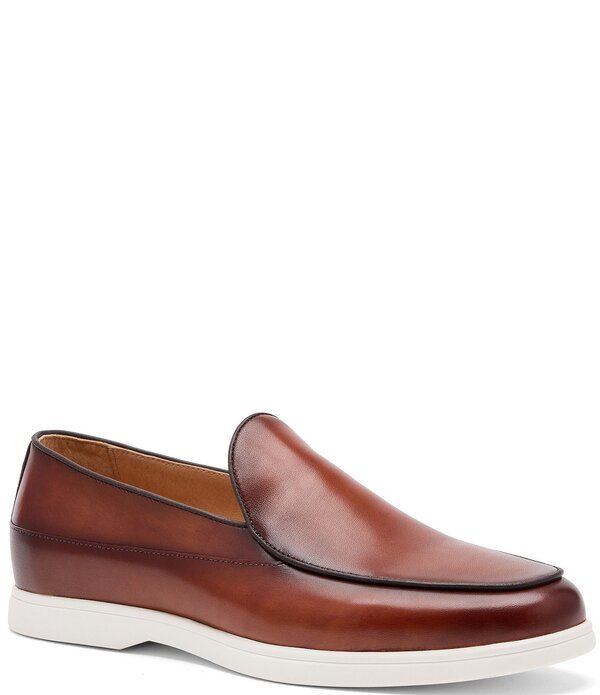 マークノーラン メンズ シューズ スリッポン・ローファー レザー Marc Nolan Mens Alessandro Leather Venetian Loafers Mahogany