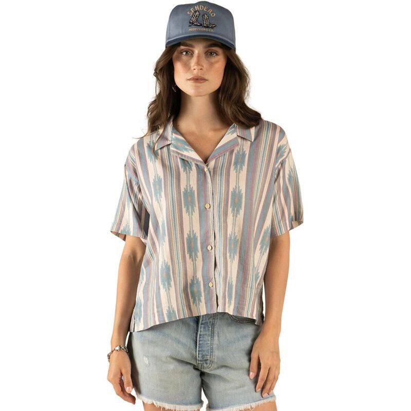 センデロプロビジョンズ レディース トップス Tシャツ Sendero Provisions Co Isla Top Womens Tuscon StripeFaded Teal ティール