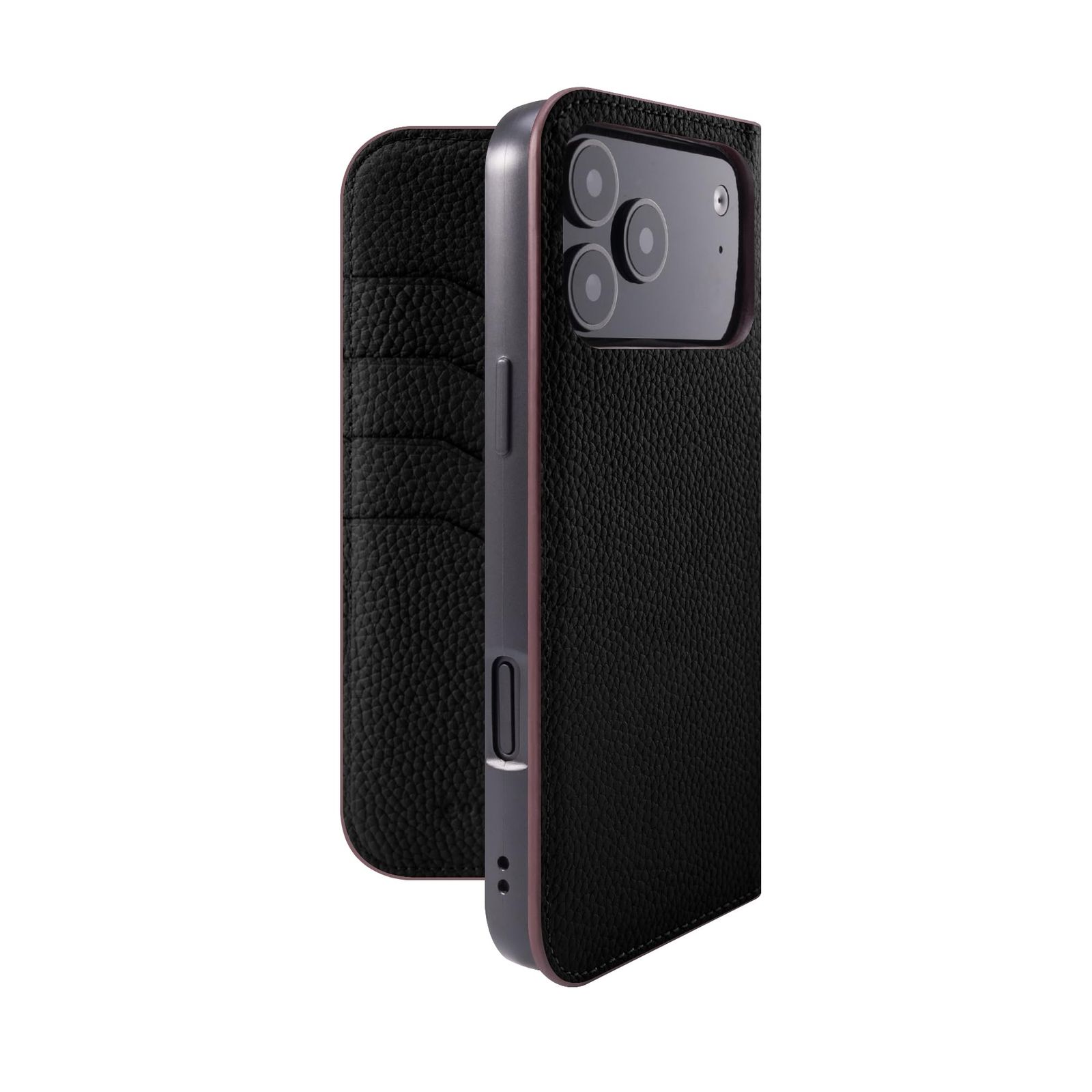 COGURE 互換 iPhone 17 ProMax ケース 手帳型 本革 PDE ブラック