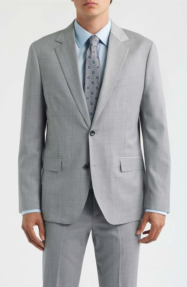 ボノボス メンズ アウター ジャケット・ブルゾン ウール Bonobos Jetsetter Standard Fit Grey Stretch Wool Suit Jacket Light Grey