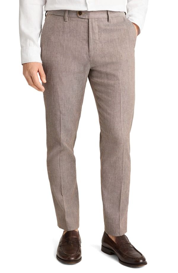 ボノボス メンズ ボトムス カジュアルパンツ コットン リネン Bonobos Primo Cotton Linen Blend Chinos Mid Brown Twill ブラウン