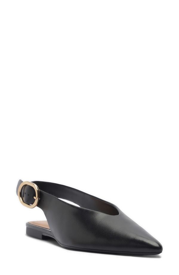アレッツォ レディース シューズ パンプス Arezzo Atlas Pointed Toe Slingback Flat Black ブラック