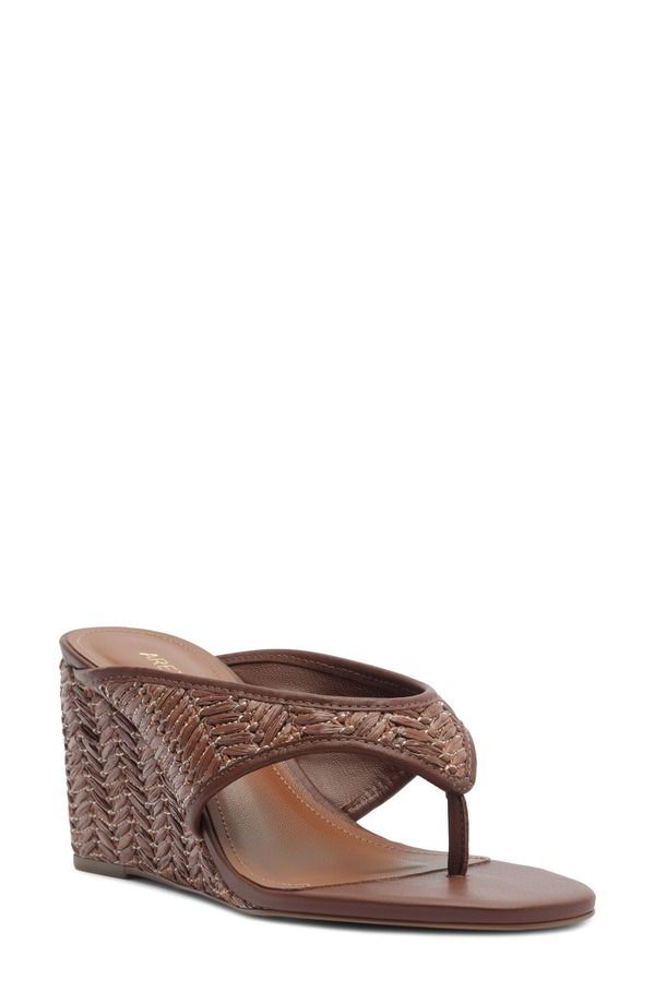 アレッツォ レディース シューズ ヒール Arezzo Sara Wedge Flip Flop Castanho Cioccolato