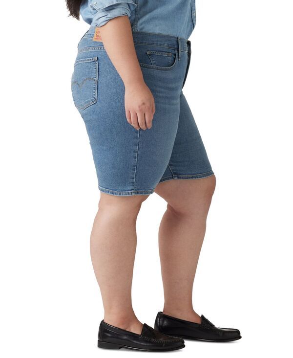 リーバイス レディース ボトムス ハーフパンツ・ショーツ ショートパンツ Levis Womens MidRise Shaping Bermuda Shorts Camp Denim デニム リーバイス レディース ボトムス ハーフパンツ・ショーツ ショートパンツ Levis Womens MidRise Shaping Bermuda Shorts Camp Denim デニム