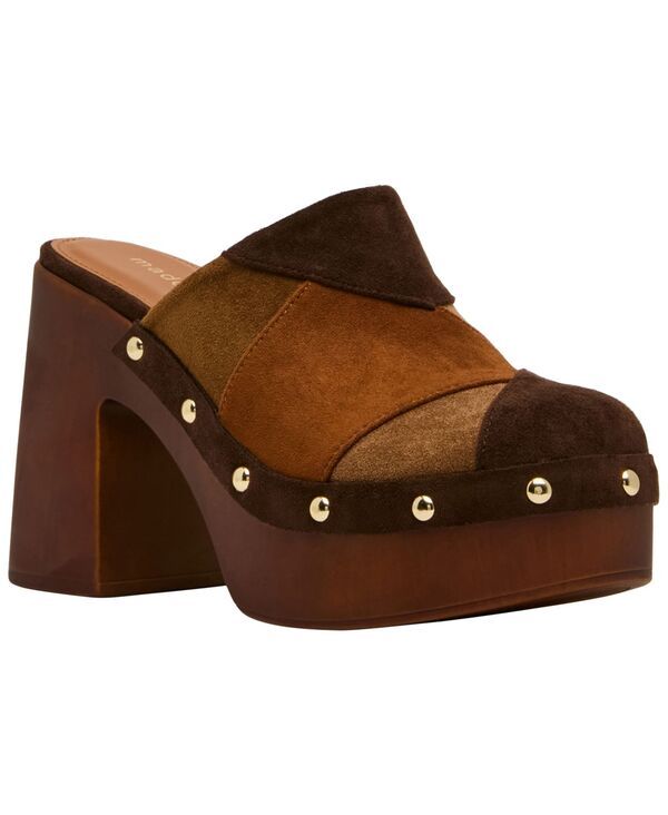 マッデンガール レディース シューズ サンダル プラットフォーム Madden Girl Womens AustinPatch Studded Wooden Platformule Clogs Bro