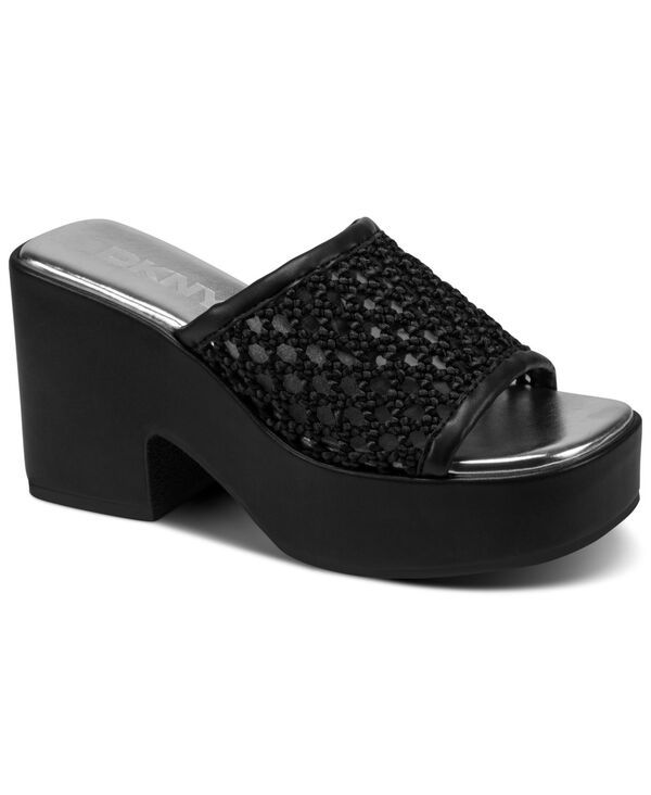ダナ キャラン ニューヨーク レディース シューズ サンダル プラットフォーム DKNY Womens Multan Platform Dressandals Black Woven ブラック