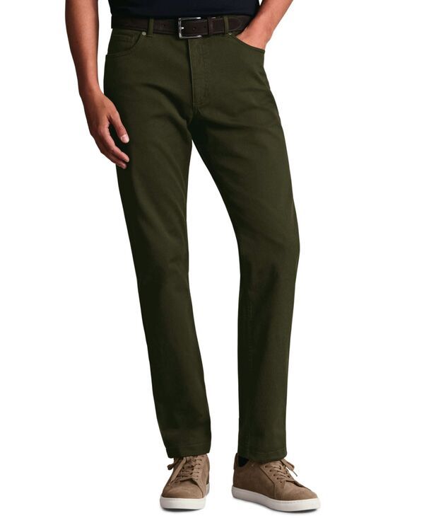 チャールズティリット メンズ ボトムス デニムパンツ ジーンズ Charles Tyrwhitt MenslimFit GarmentDyed Twill Jeans Forest Green グリー