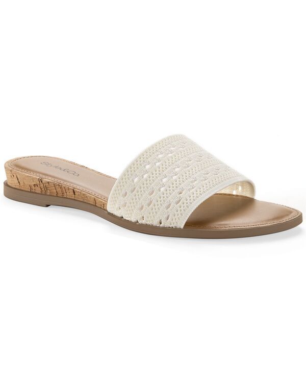 スタイルアンドコー レディース シューズ スリッポン・ローファー サンダル ニット Style Co Womens Eviee Knit SlipOn Slide Sandals White Line