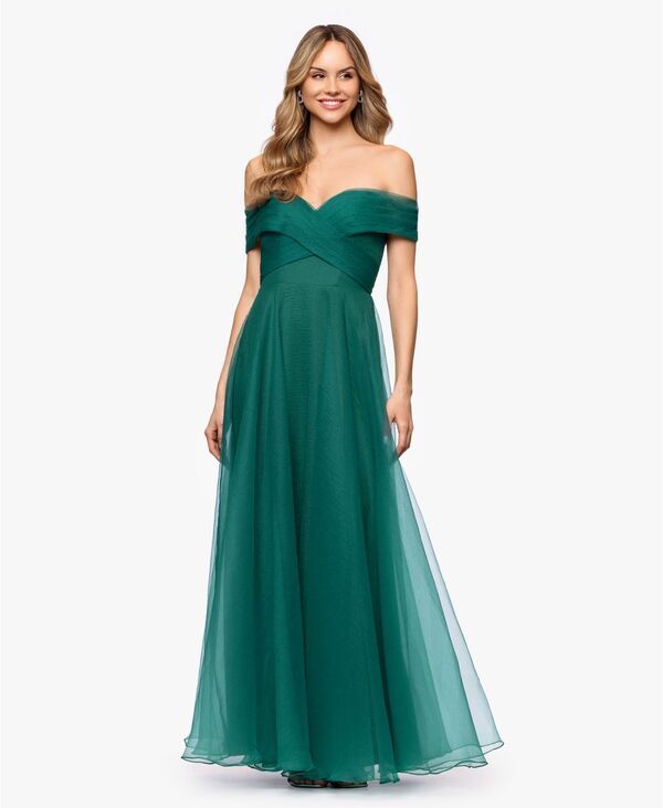 ベッツィアンドアダム レディース トップス ワンピース Betsy Adam Womensweetheart neck Ball Gown Dress Green グリーン