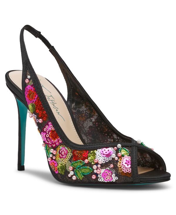 ベッツィジョンソン レディース シューズ サンダル Betsey Johnson Womens Gerri Slingback Evening Sandals Black Floral ブラック