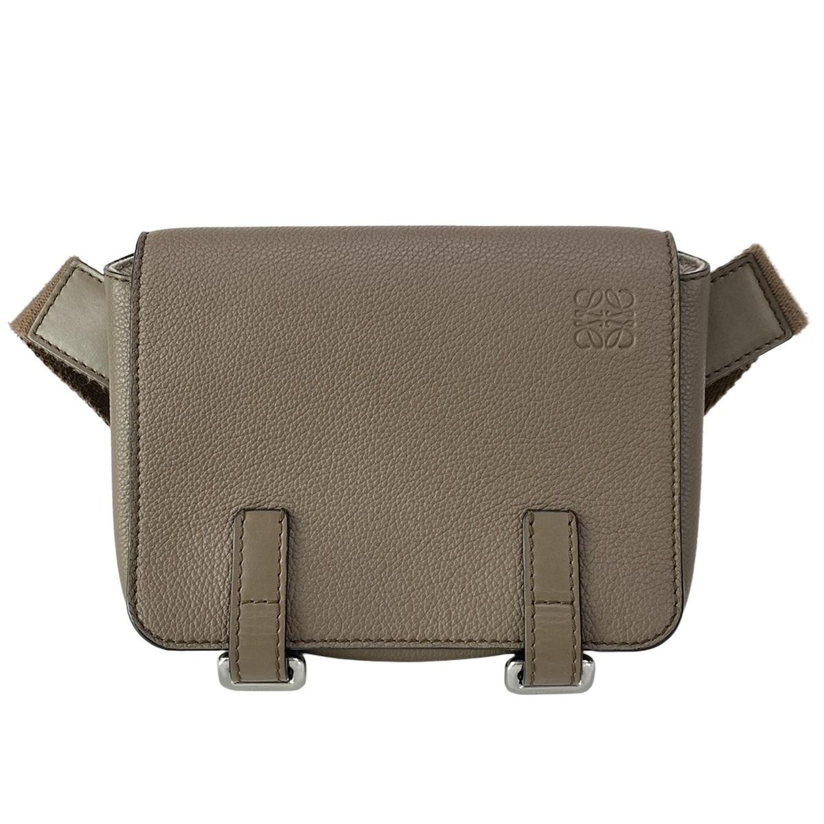 LOEWE(ロエベ) ウエストポーチ ミリタリーメッセンジャーバッグ ダークブラウン レザー