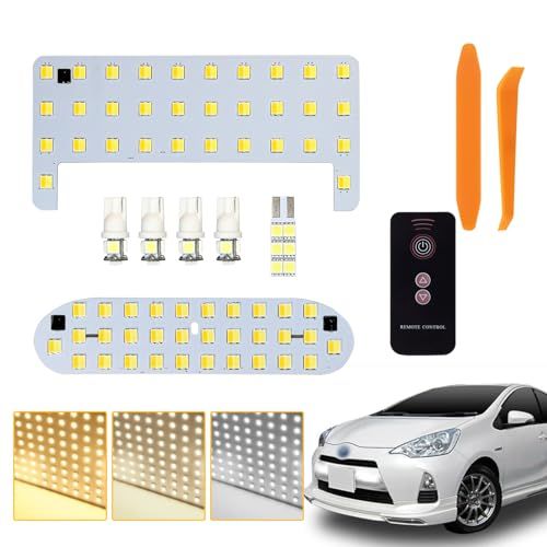 アクア LED ルームランプセット 3色切替 NHP10・NHP10H LEDルームランプ(電球色・白色・昼光色 10段階調光 メモリー機能)リモコン操作 AQUA NHP10 後期 H26.12~R3.6 専用カスタム 内装パーツ アクセサ f23a2f52