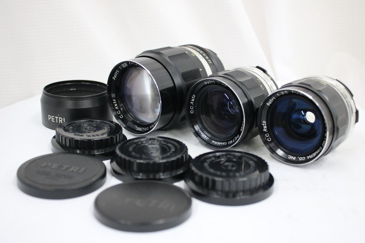 【返品保証】 【3点まとめ】ペトリ petri 135mm F2.8 28mm F3.5 35mm F2.8 レンズ e14551