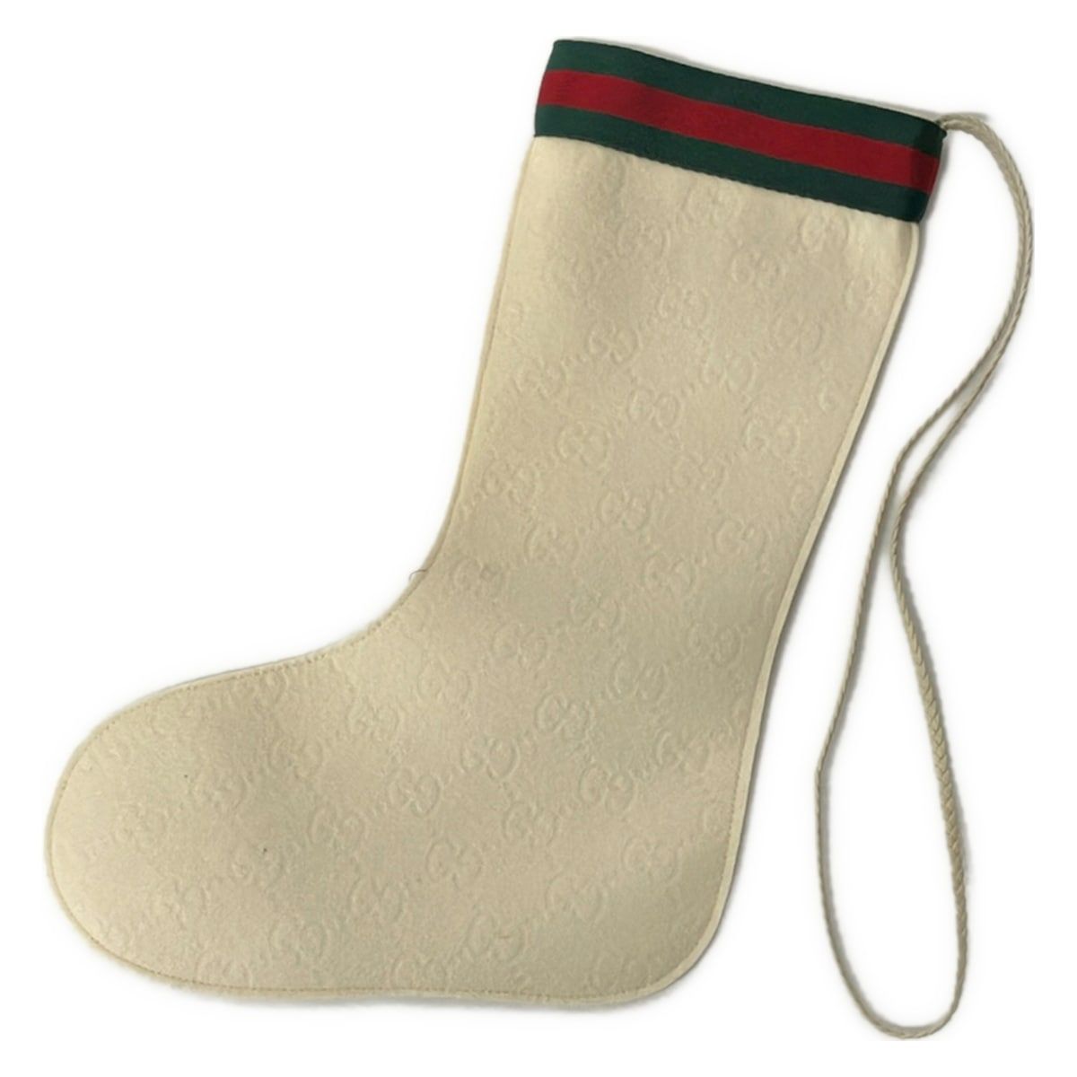 GUCCI(グッチ) 小物美品 クリスマスソックス アイボリー×グリーン×レッド シェリーライン/オーナメント ウール