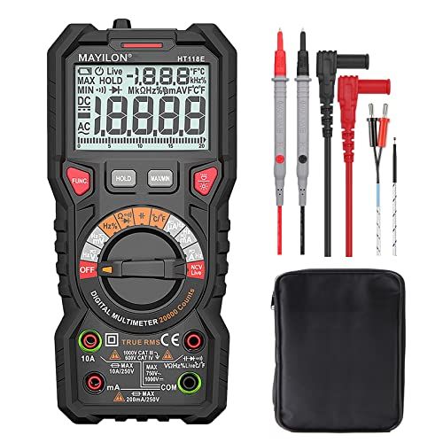 R◆ANRIS テスター デジタル 20000カウント マルチメータ HT118E 検電 自動レンジ AC/DC電流 AC/DC電圧 温度 真の実効値 静電容量 ダイオード 周波数 抵抗 導通 NCV 非接続電圧 LIVE ワイヤ測定 日本語 b729e1bc