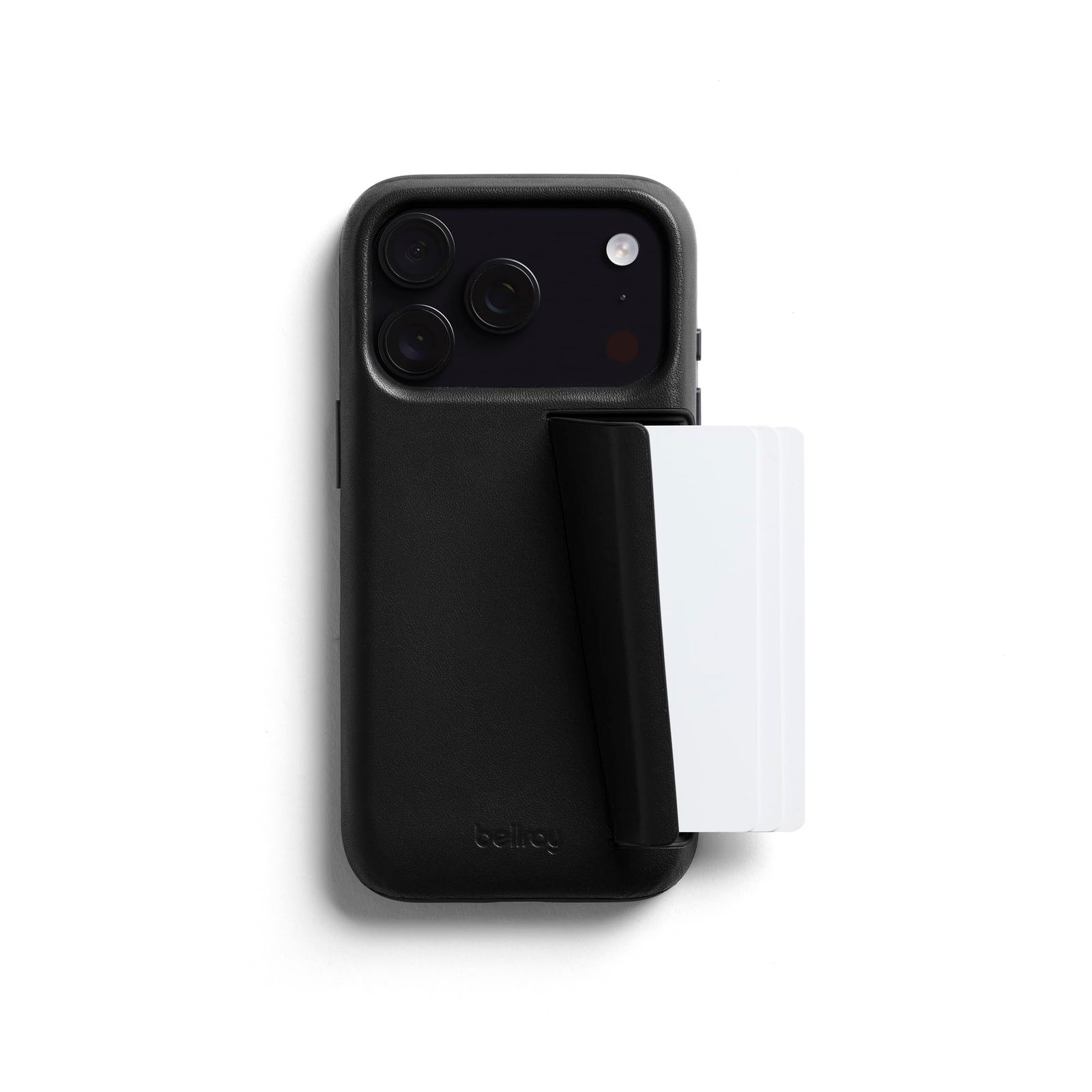 Bellroy Phone Case – 3 Card iPhone 17 Pro用 レザースマホケース カード収納付き - Black