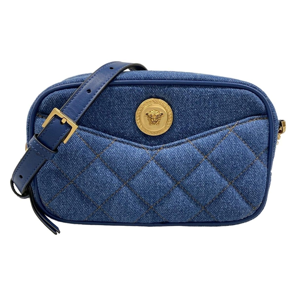 VERSACE(ヴェルサーチ) ショルダーバッグ メデューサ 1008827 ブルー チェーンショルダー/キルティング レザー 39,975円
