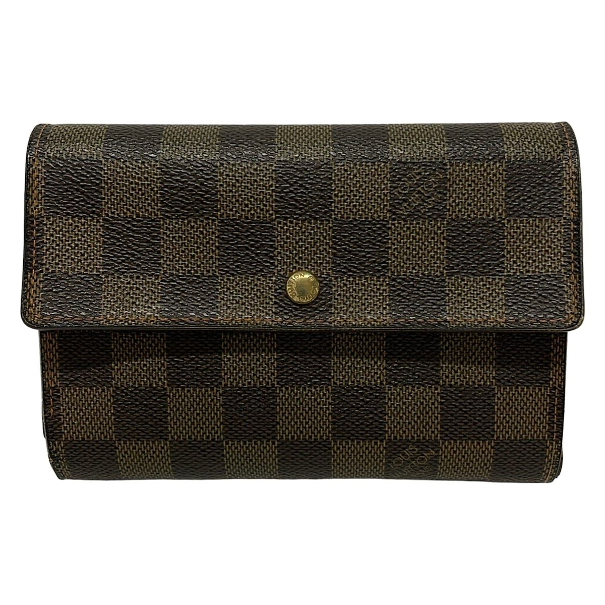 LOUIS VUITTON(ルイヴィトン) 3つ折り財布 ダミエ ポルト トレゾー・エテュイ パピエ N61202 エベヌ