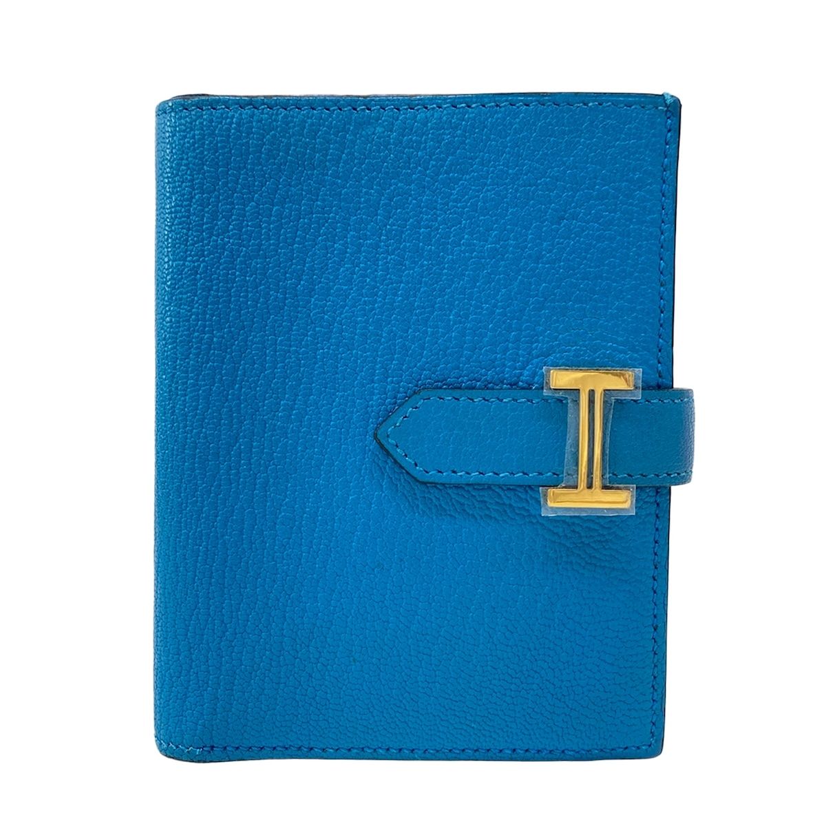 HERMES(エルメス) 2つ折り財布美品 ベアンコンパクト ブルーフリーダ ゴールド金具 189,550円