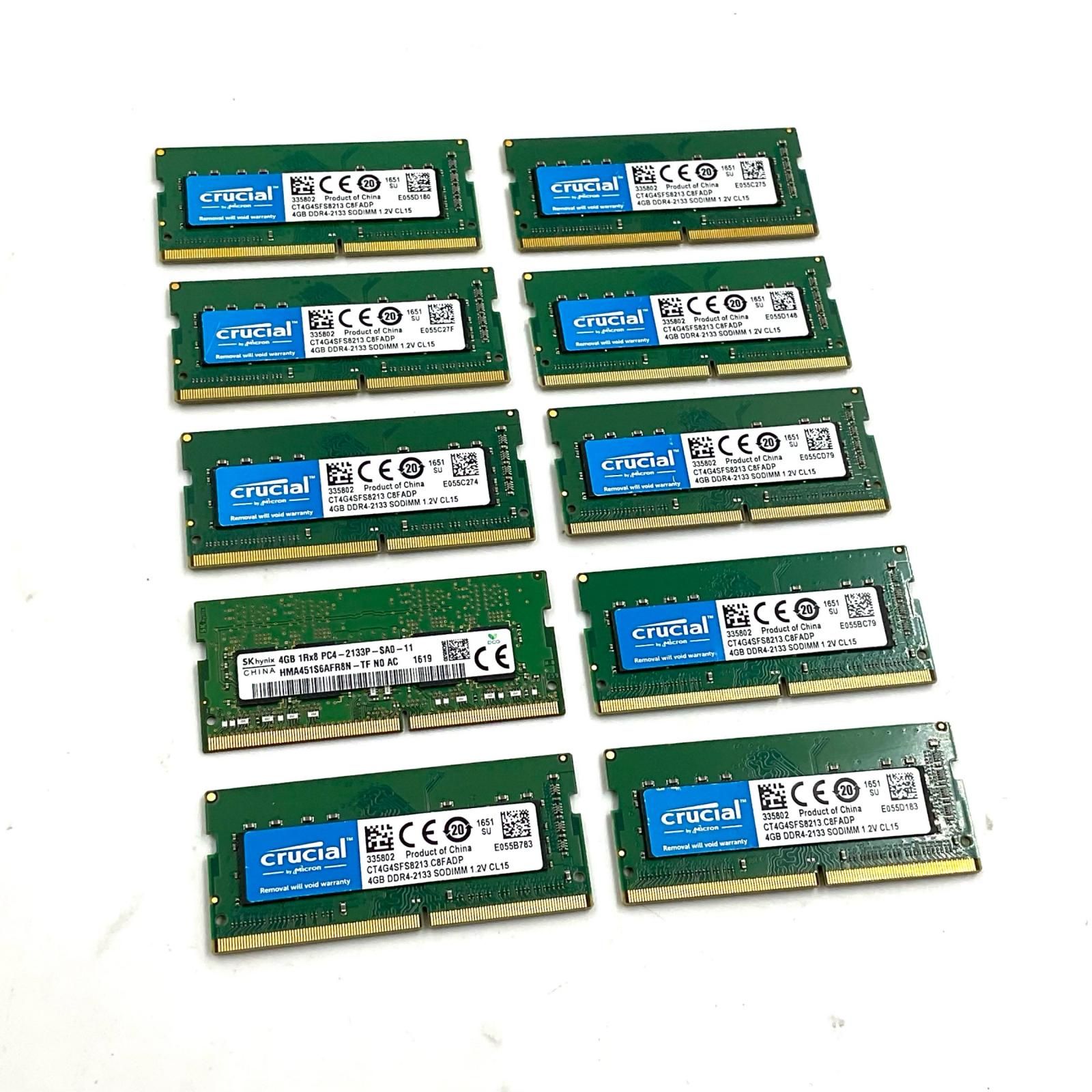 美品】ノートPC用メモリ DDR4-2133 4GB 10枚セット - メルカリ