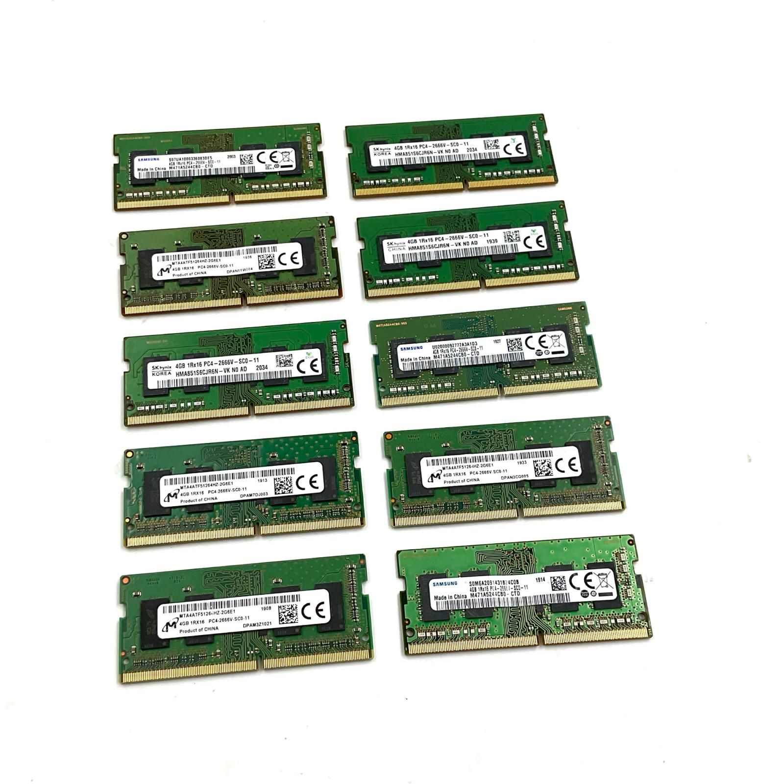 4GBx10枚 DDR4 2666 PC4 21300 4GB Micron 管理R33AJ DDR4 4GB PC4