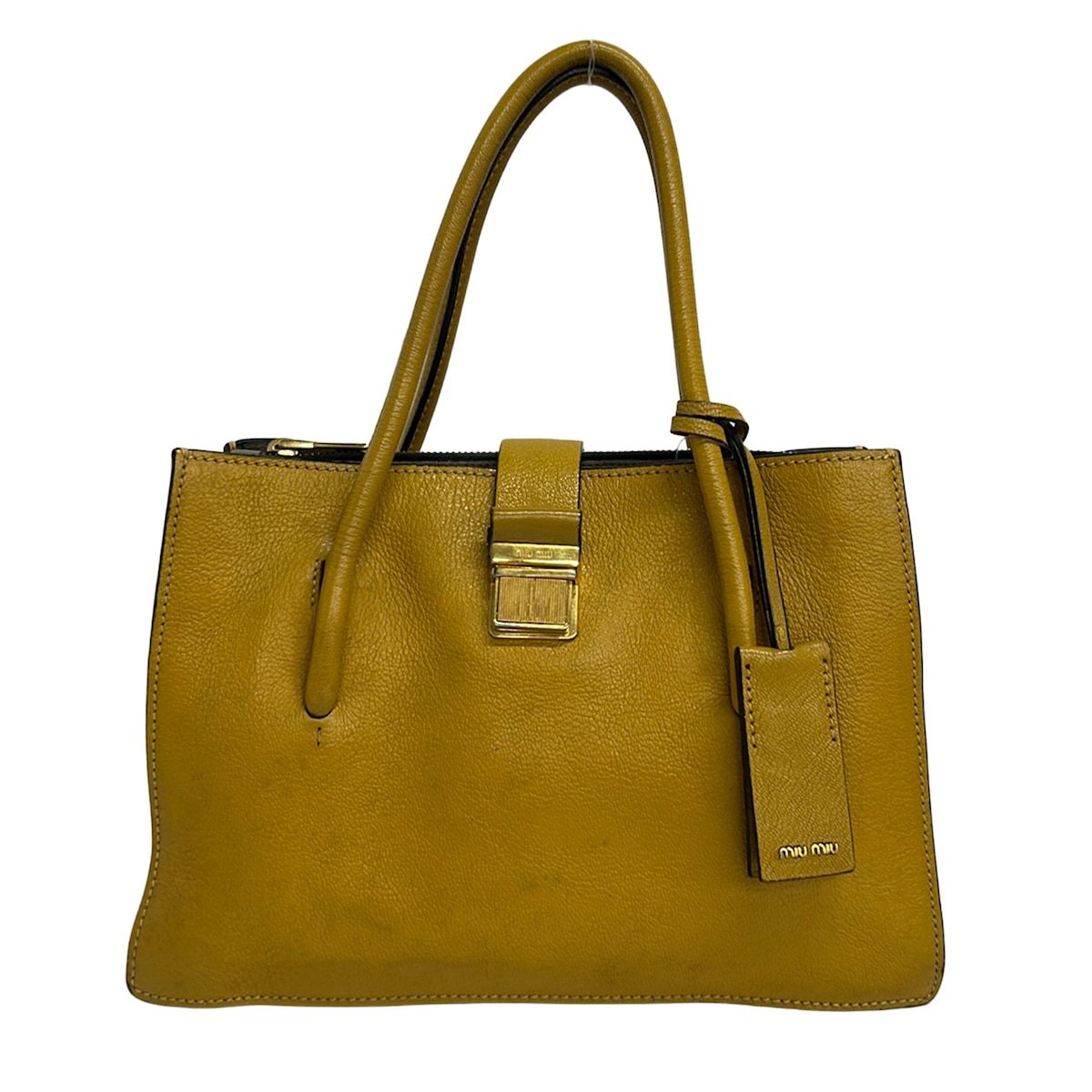 miumiu(ミュウミュウ) ハンドバッグ マドラス R1104C イエロー×ダークグレー レザー