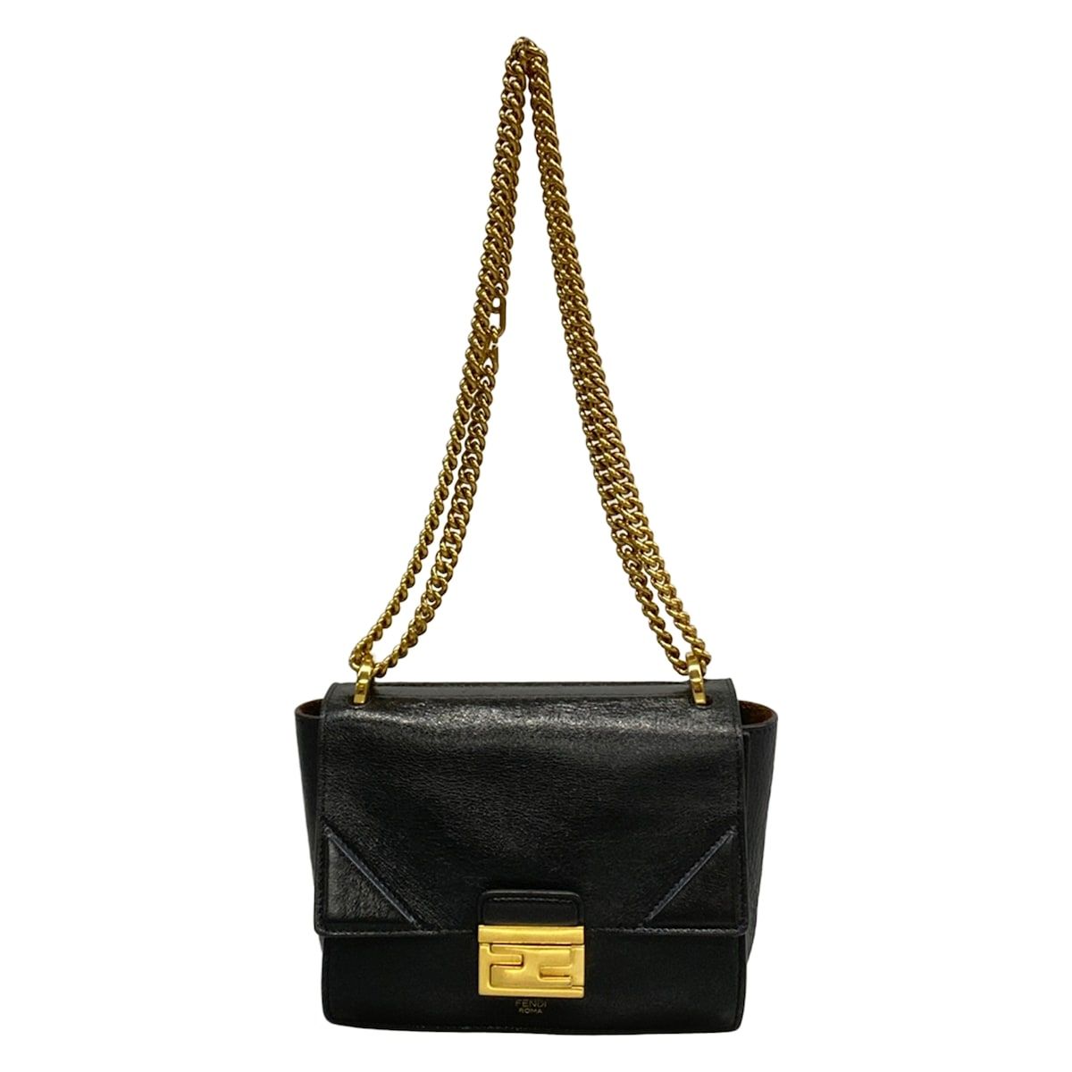 FENDI(フェンディ) ショルダーバッグ キャンユー 8BT312 黒 チェーンショルダー レザー