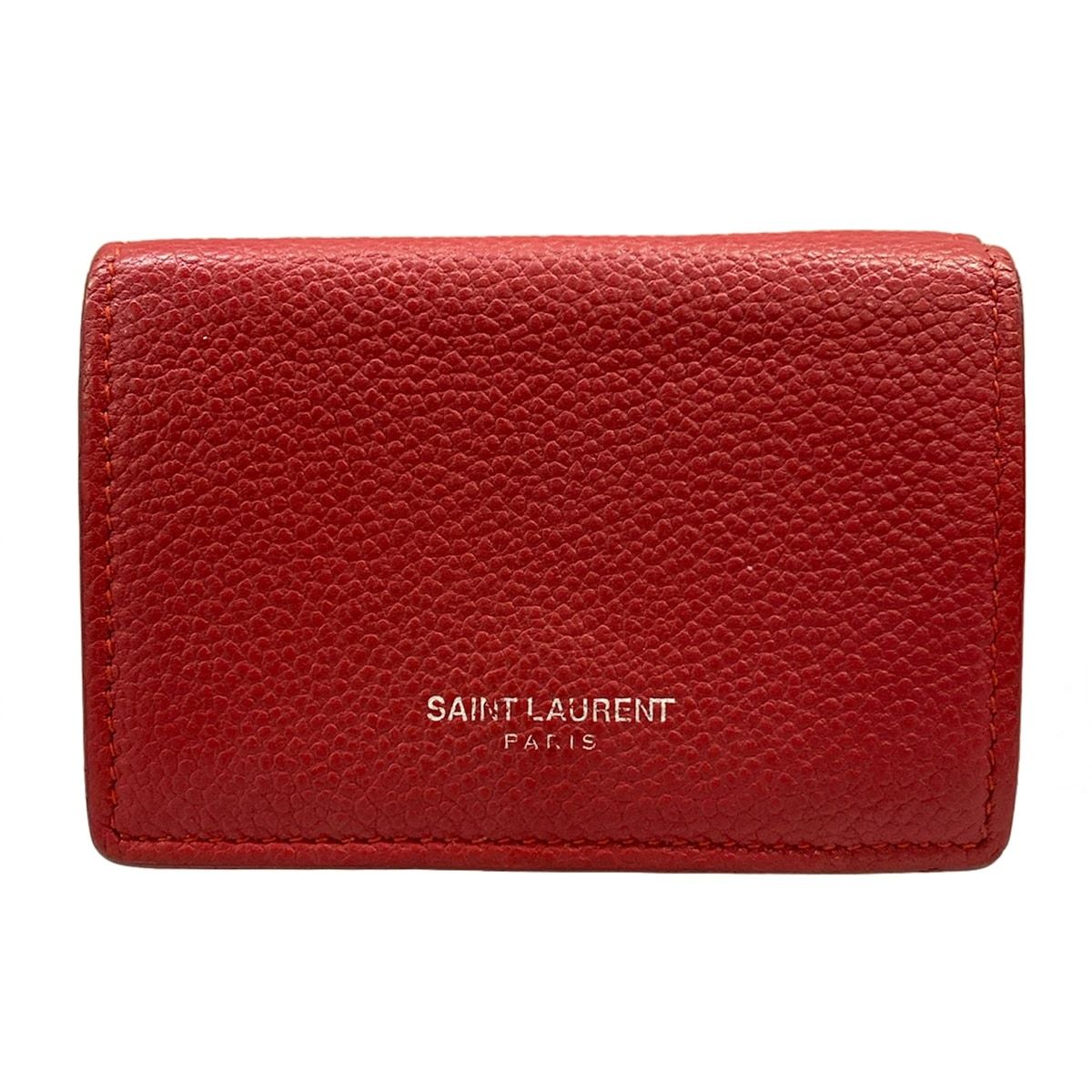 SAINT LAURENT PARIS(サンローランパリ) 3つ折り財布 タイニー ウォレット 459784 レッド レザー